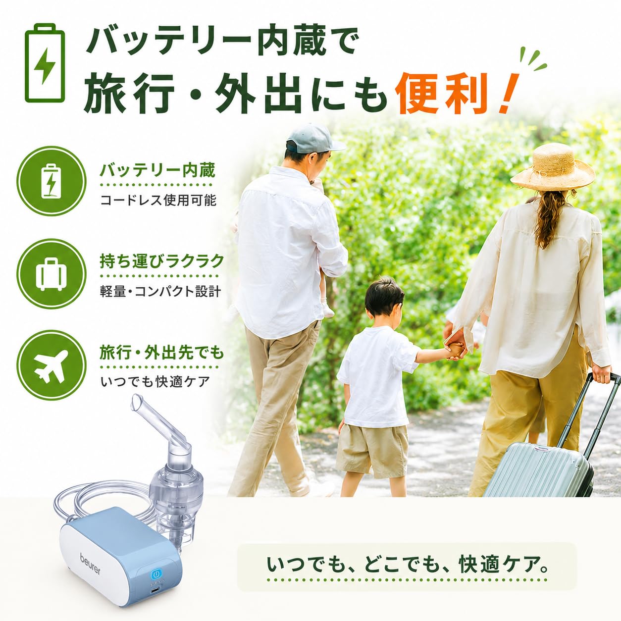 Amazon | バッテリー式 ネブライザ 携帯型 吸入器 軽量 beurer